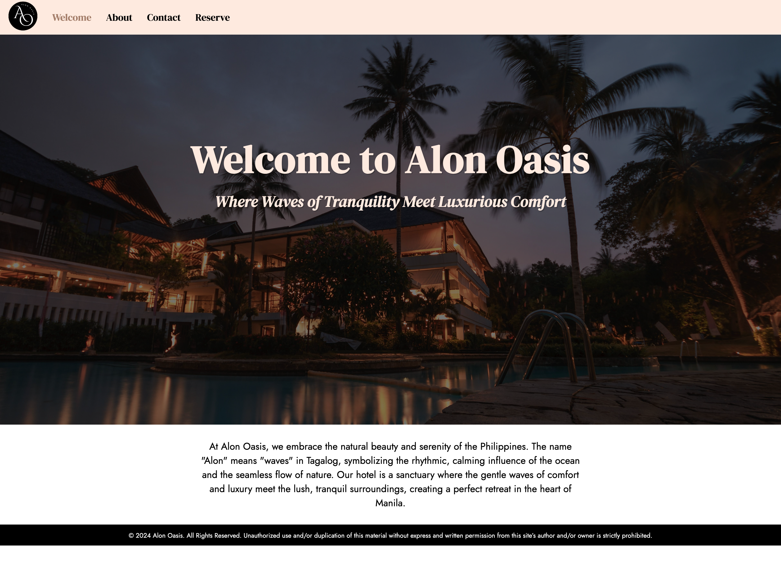 Alon Oasis Website Page